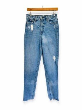 Old Navy Light Blue Distressed Straight Leg Jeans